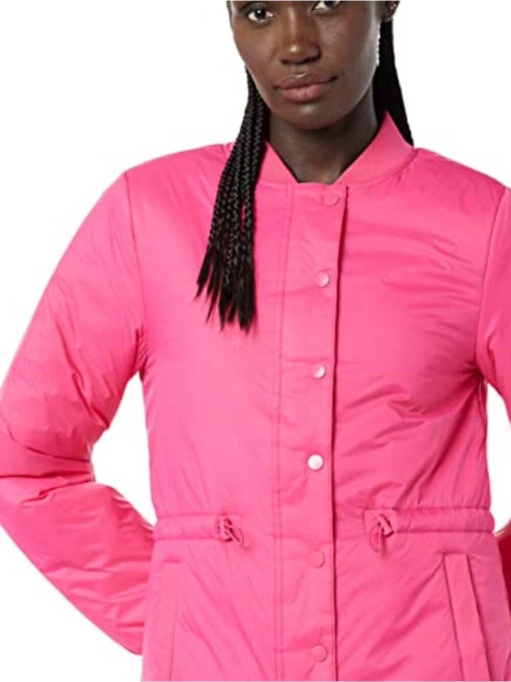 Womens Cinch Waist Padded Puffer Coat Warm Winter Wind Protection